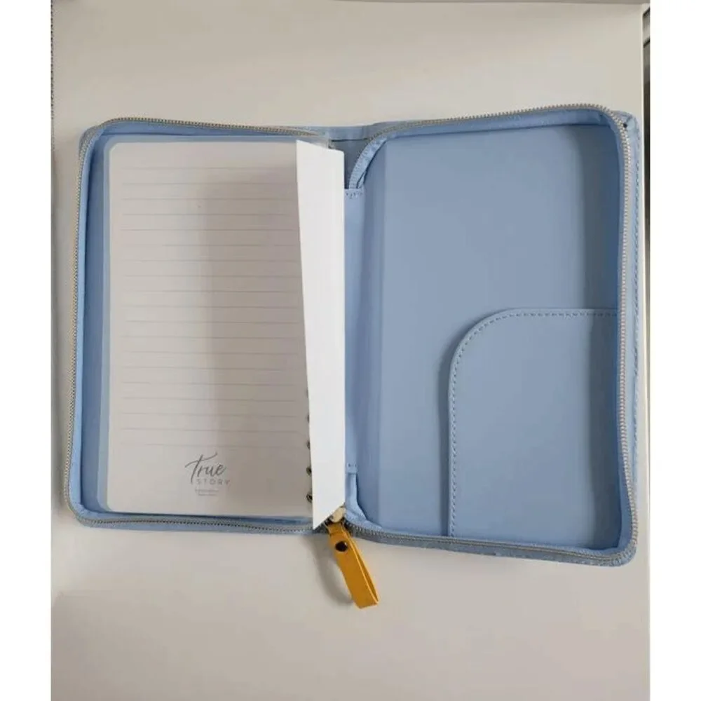 Padded Blue Zip Notes Journal